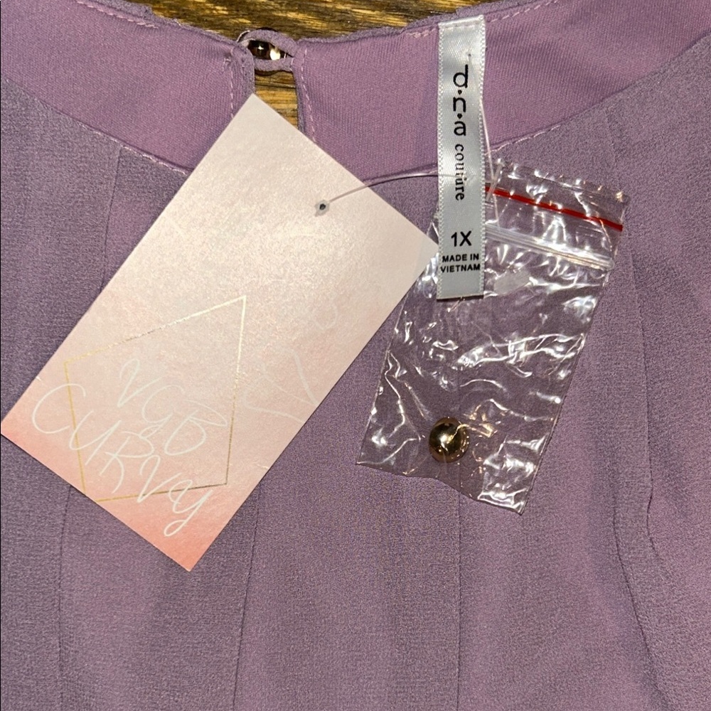 d n a couture Elegant Mauve Sleeveless Dress size 1X - Picture 5 of 8